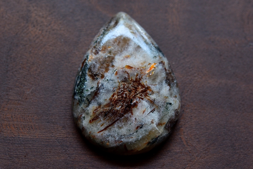 アストロフィライト)【9】天然石ルース・カボション（29.5×22mm）