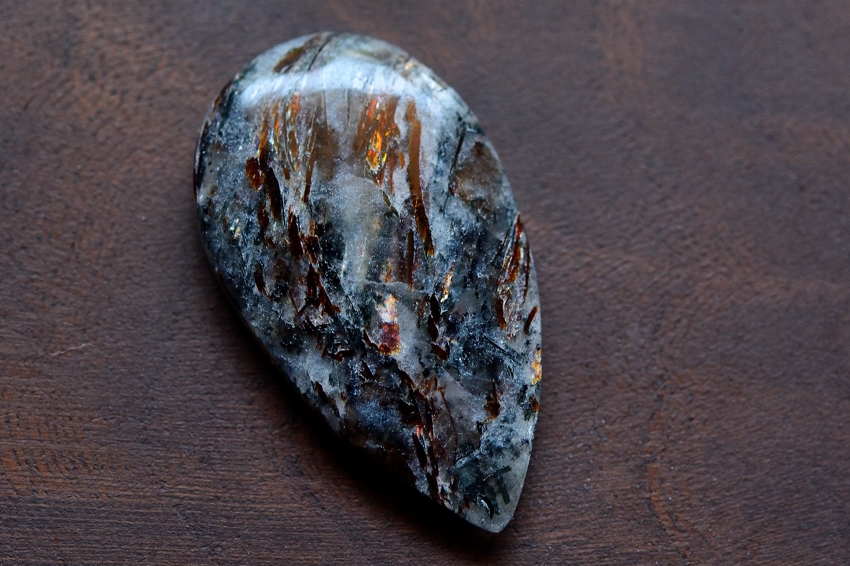 アストロフィライト)【10】天然石ルース・カボション（28.5×16.5mm）
