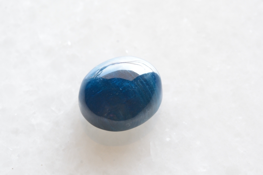 ブルーアパタイト キャッツアイ【2】天然石ルース・カボション（15.5×13.5mm）