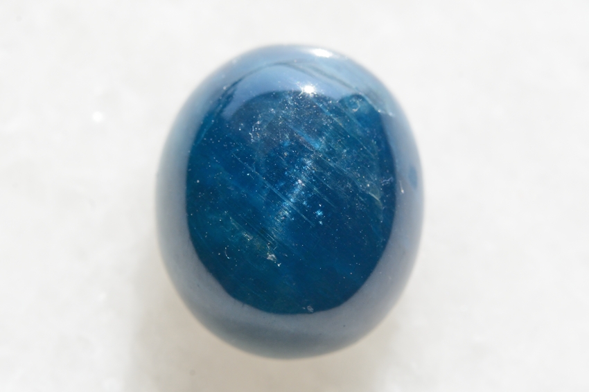 ブルーアパタイト キャッツアイ【9】天然石ルース・カボション（15×12.5mm）