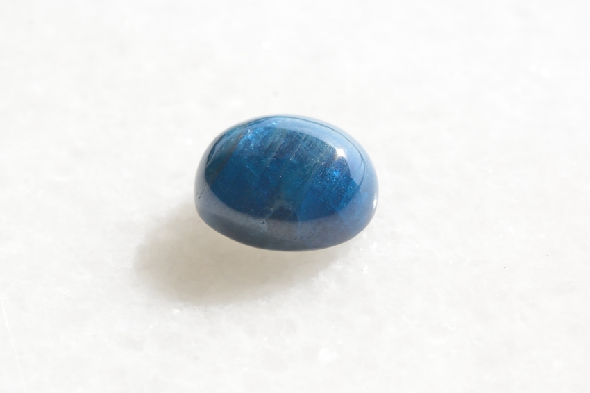 ブルーアパタイト キャッツアイ【12】天然石ルース・カボション（17×15mm）