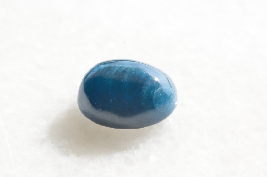ブルーアパタイト キャッツアイ【13】天然石ルース・カボション（20×16.5mm）
