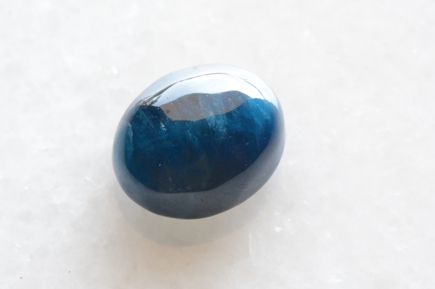 ブルーアパタイト キャッツアイ【13】天然石ルース・カボション（20×16.5mm）