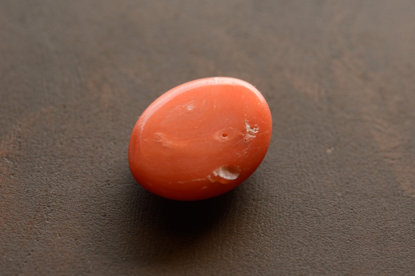 天然赤珊瑚【2】ルース・カボション　（14.5×11.5mm）